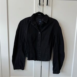 GAP Black Denim Barrel Sleeve Shirt